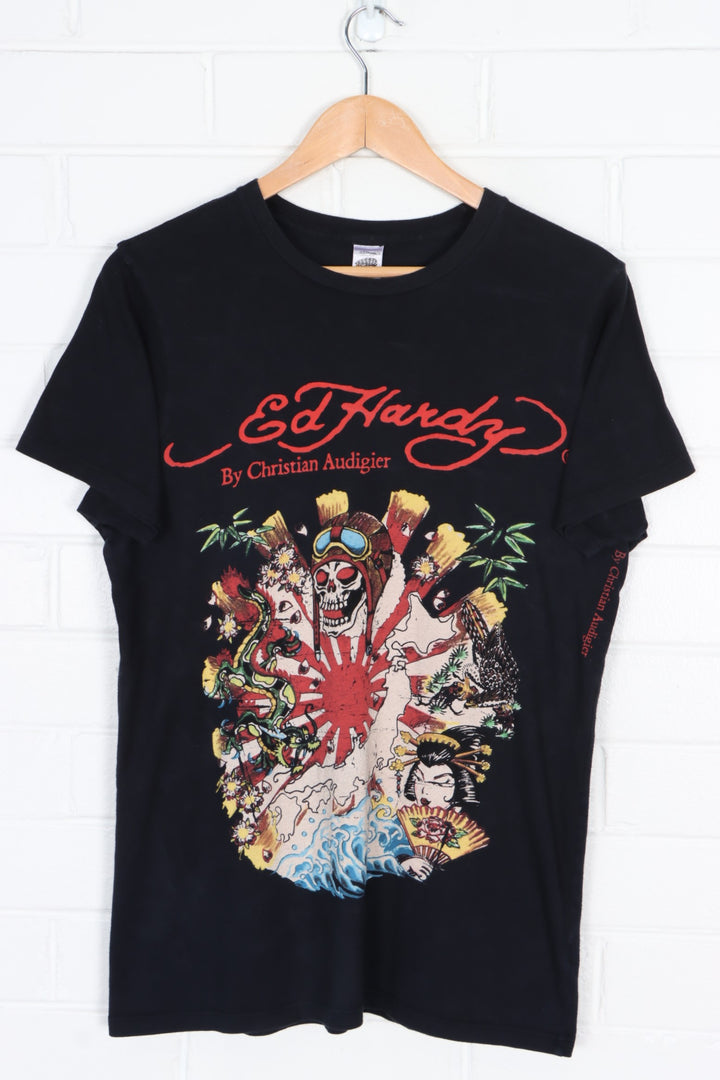 ED HRADY Geisha Dragon & Skull T-Shirt USA Made (S)