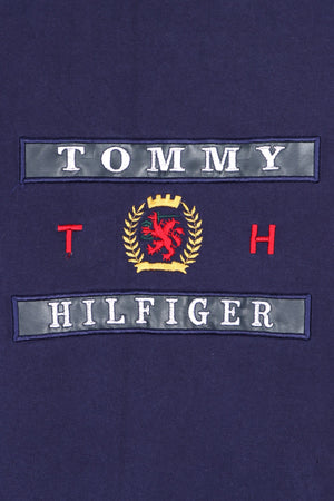 TOMMY HILFIGER Embroidered Crest Logo T-Shirt USA Made (XL)