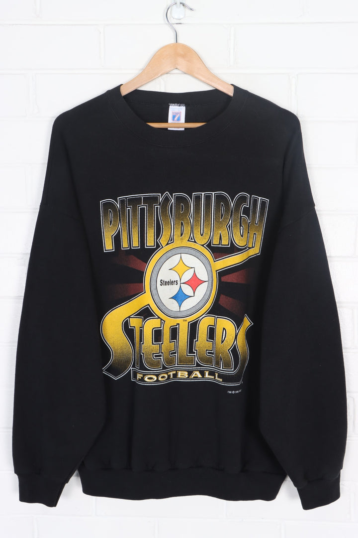 NFL 1995 Pittsburgh Steelers LOGO 7 Sweatshirt USA Made (XL)