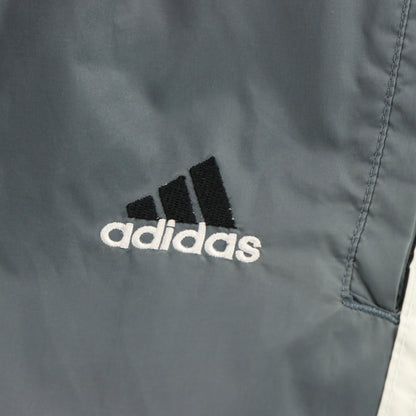 ADIDAS Embroidered Logo Grey & White Tear Away Trackpants (XL)