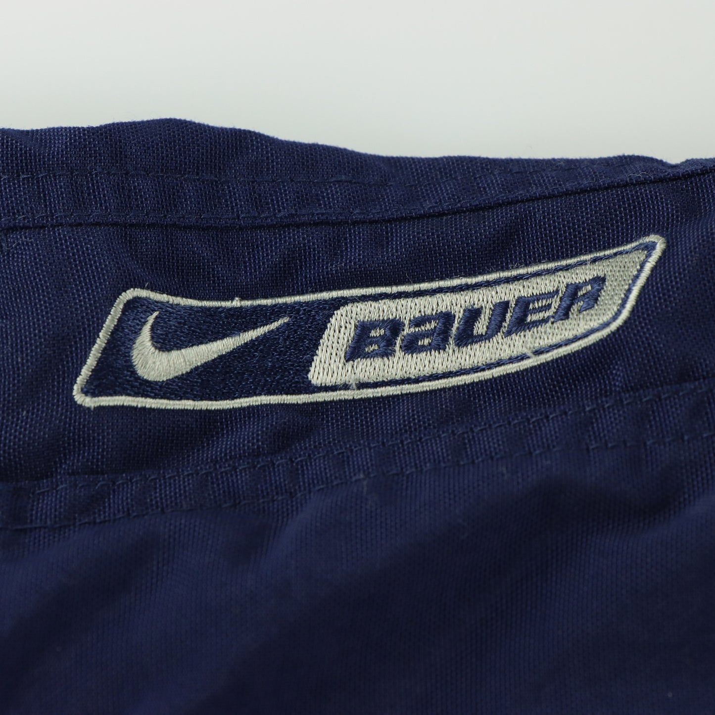 NIKE X BAUER Embroidered Swoosh Navy & Grey Hockey Pants (L)