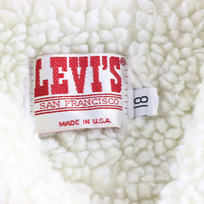 Vintage LEVI'S Sherpa Lined Blue Denim Snap Button Trucker Jacket USA Made (XS) Vintage Sole Melbourne
