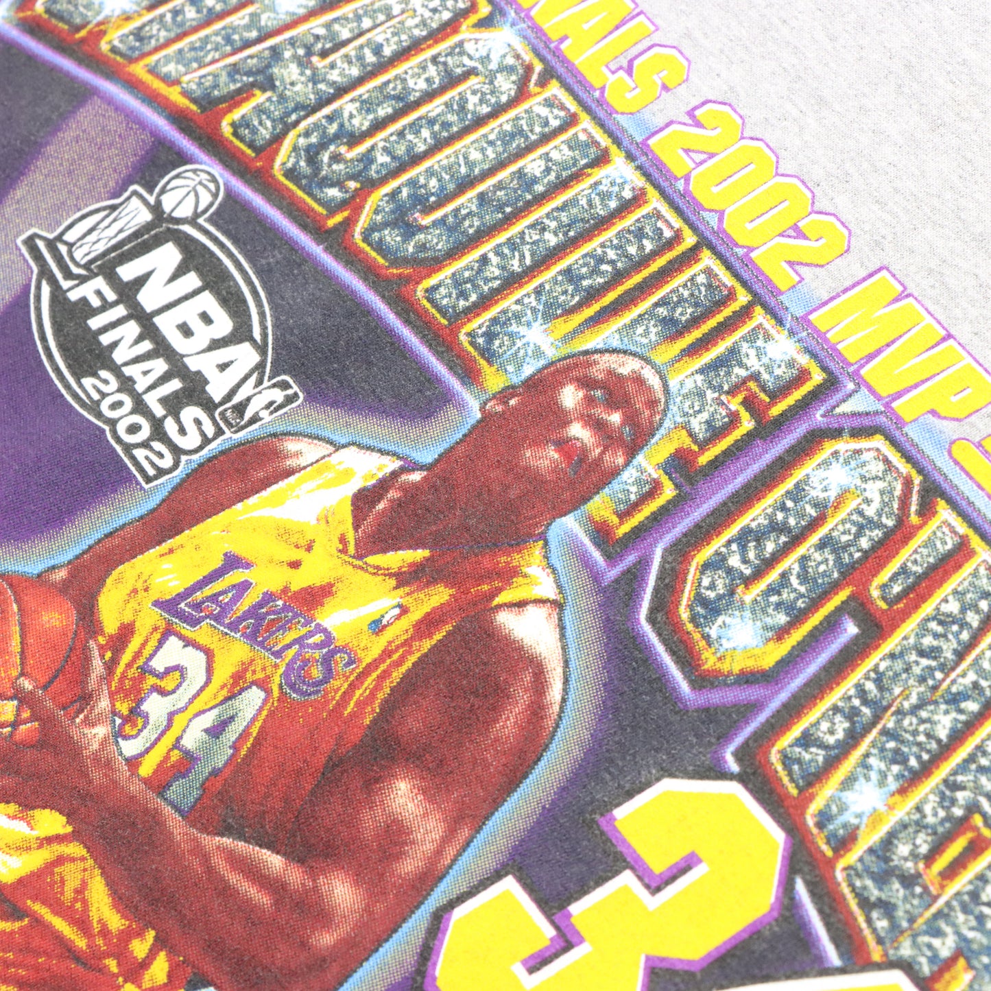 Vintage NBA LA LAKERS Shaquille O'Neal Basketball #34 Grey T-Shirt (M) Vintage Sole Melbourne