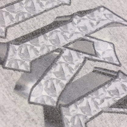Vintage NIKE Diamond Centre Swoosh Logo Silver Shimmer Graphic Tee (XL)