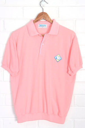 Snoopy Embroidered Salmon Pink Polo Shirt (M)