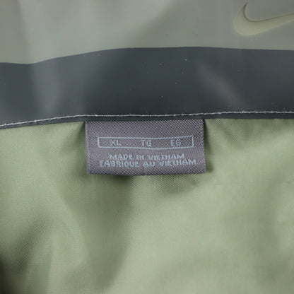 NIKE Navy & Green Embroidered Centre Swoosh Back Down Puffer Jacket (XL)