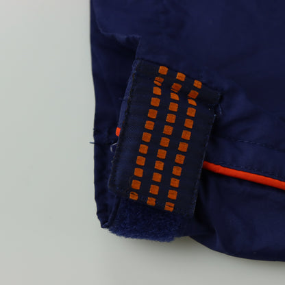 ADIDAS Embroidered Logo Velcro Navy & Orange Track Pants (M)