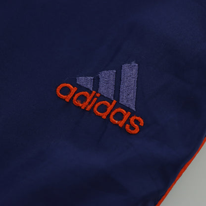 ADIDAS Embroidered Logo Velcro Navy & Orange Track Pants (M)