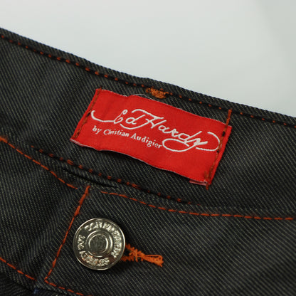 ED HARDY X CHRISTIAN AUDIGIER 2010 Embroidered Italy Made Jeans (38x32)