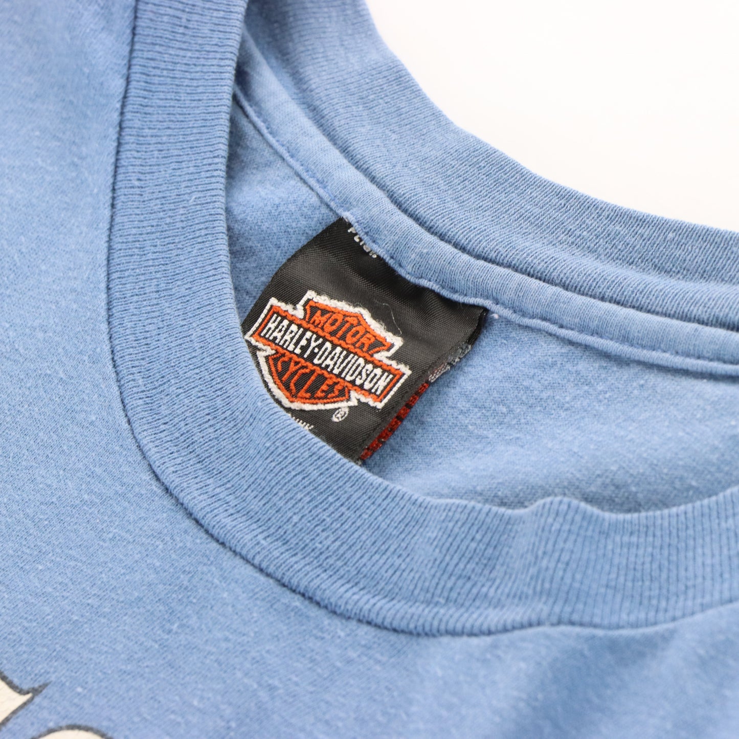 Vintage HARLEY DAVIDSON 'Flagstaff' Arizona USA Made Single Stitch Blue Motorcycle T-Shirt (M-L) Vintage Sole Melbourne