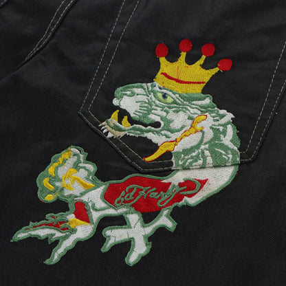 ED HARDY X CHRISTIAN AUDIGIER 2010 Embroidered Italy Made Jeans (38x32)