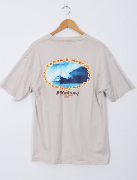 BILLABONG 'Know the Feeling' Hawaii Wave Front Back Surf Tee (XL)