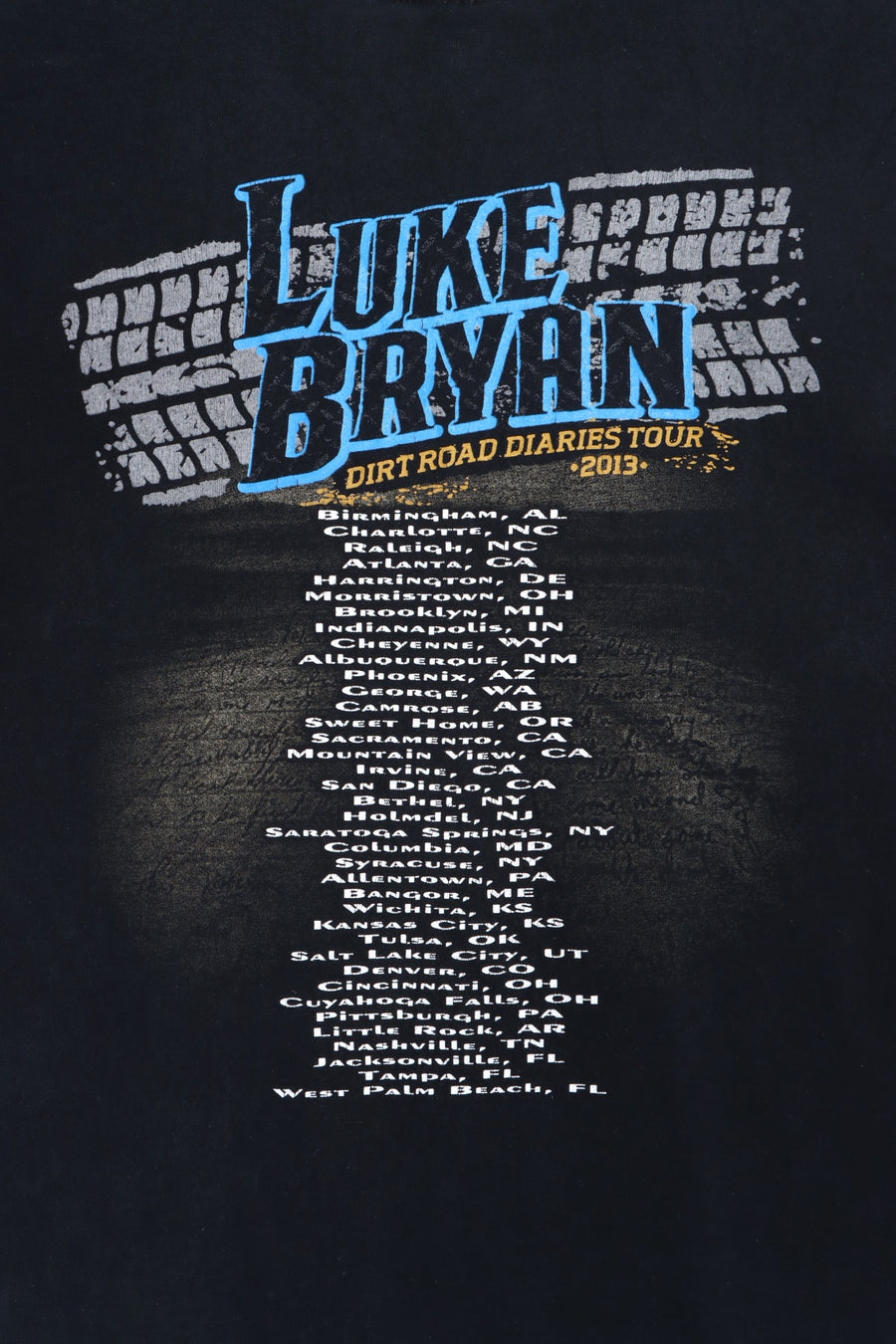 Luke Bryan 'Dirt Road Diaries' Tour Front Back T-Shirt (L)