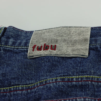 FUBU Harlem Globetrotters Embroidered Patch Basketball Jeans (32)