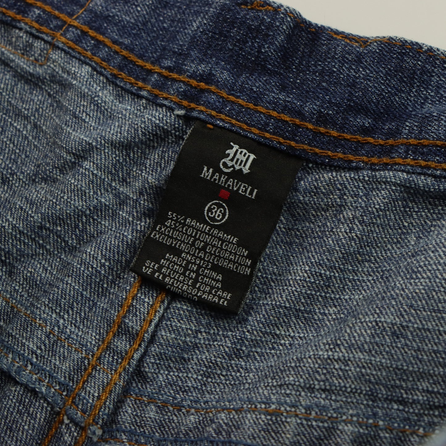 MAKAVELI BRANDED Y2K 2 Pac Rapper Embroidered Jeans (36)