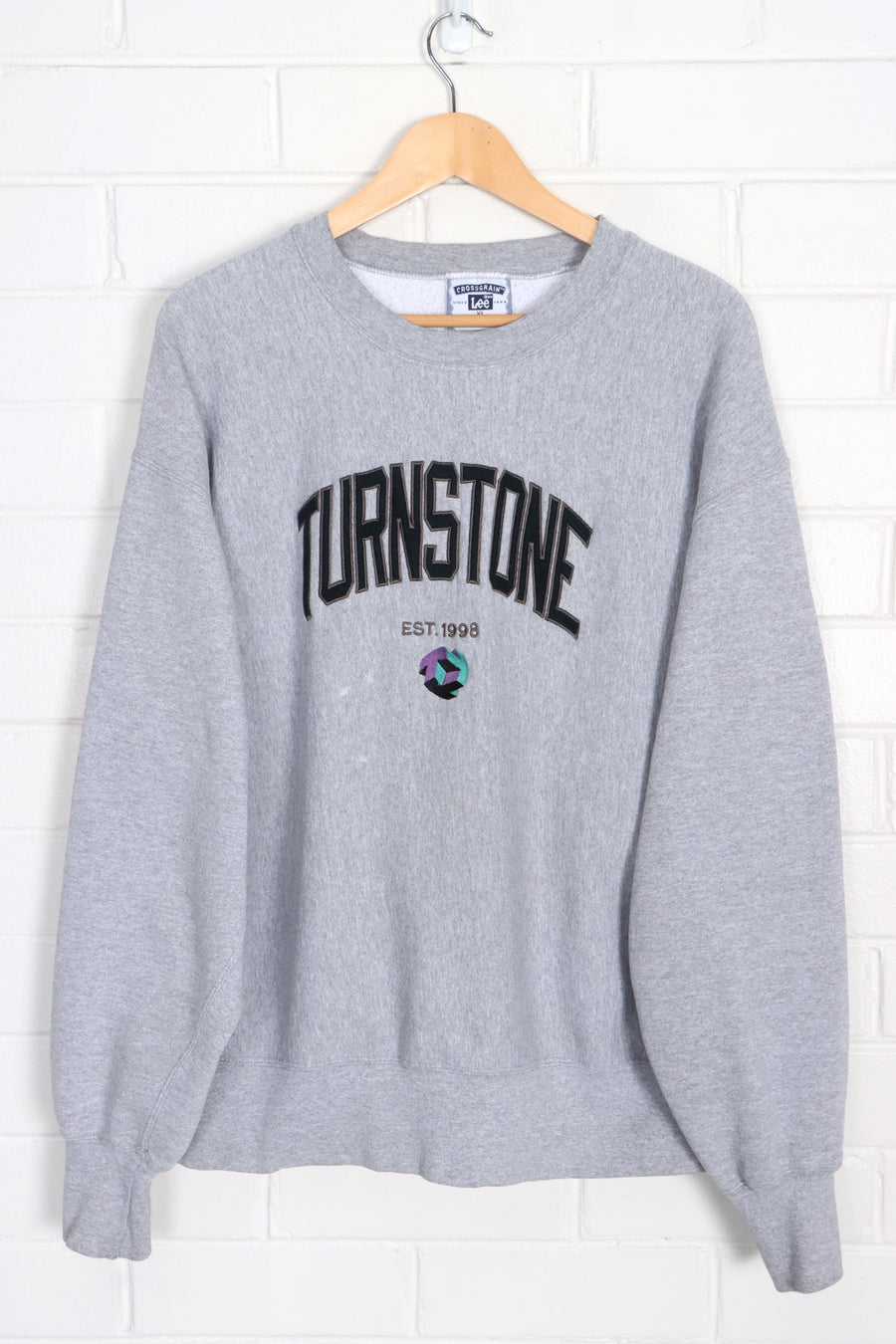 Turnstone Embroidered Spell Out Geometric Logo LEE Sweatshirt (XL)