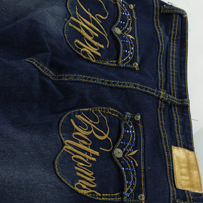 APPLE BOTTOMS Y2K Embellished Embroidered Dark Wash Jeans (13/14)