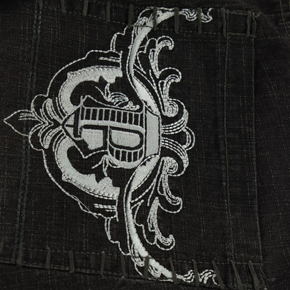 SOUTH POLE Y2K Embroidered Distressed Grunge Black Faded Jeans (40)