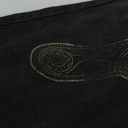 RAW BLUE Y2K Embroidered 3D Shoe Lace Footprint Black Jeans (38x31)