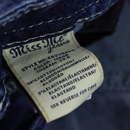 MISS ME Y2K Embellished Feather Pocket 'Mid Rise Curvy Boot' Jeans (33)