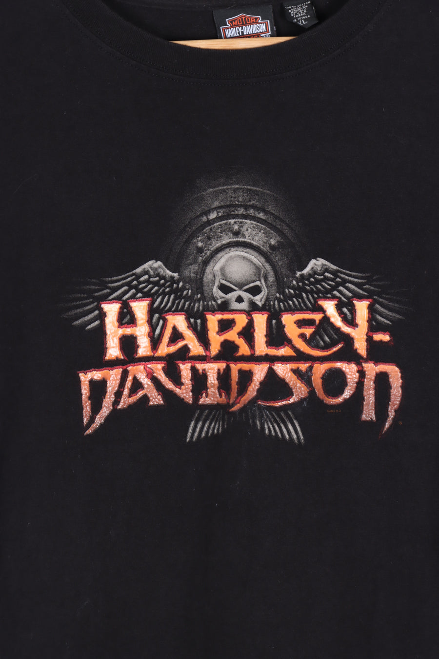 HARLEY DAVIDSON Skull Wings 3D Puff Logo Tee (XL)