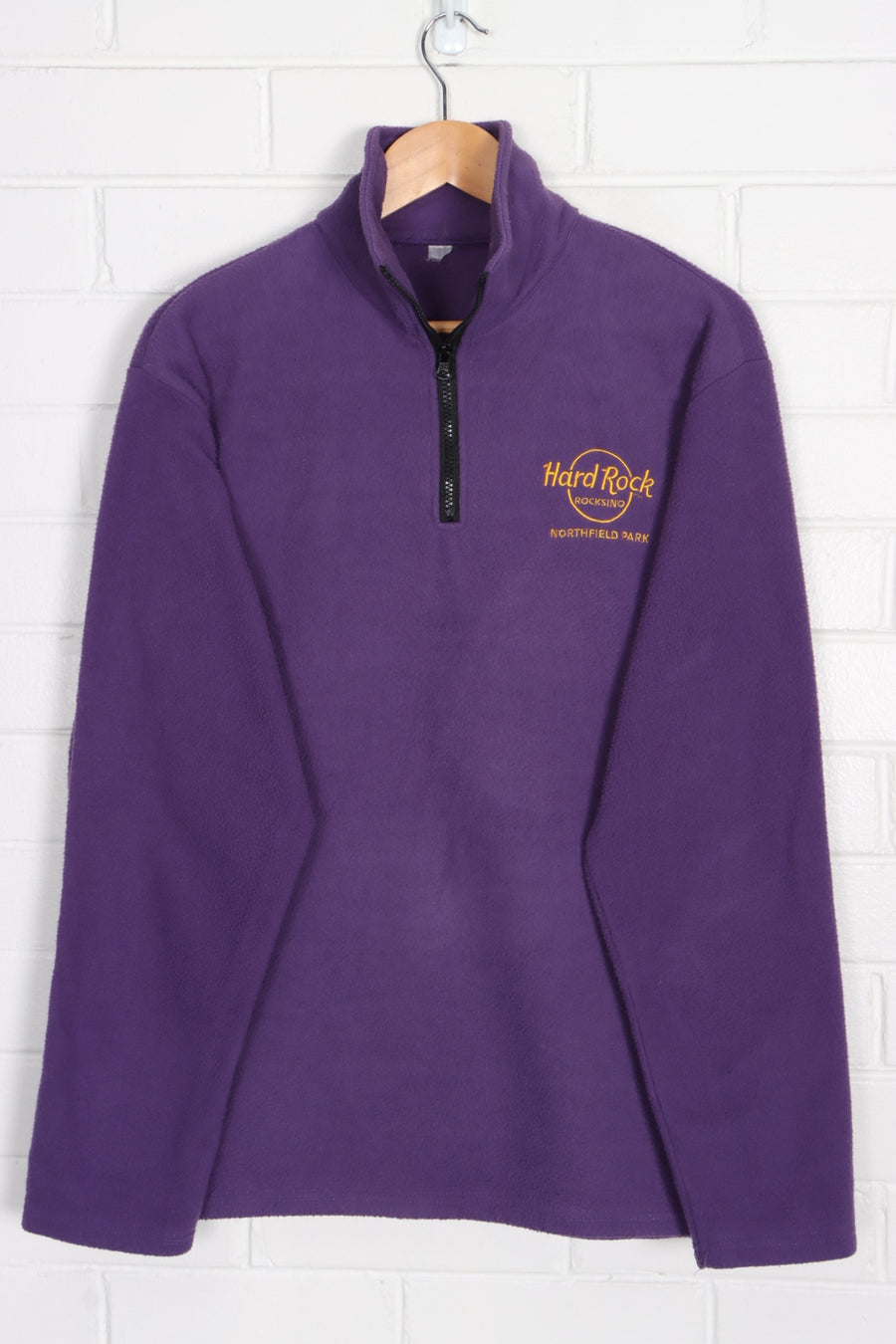 HARD ROCK CAFE Northfield Park 1/4 Zip Purple Fleece Sweatshirt (L)