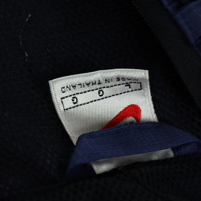 NIKE Embroidered Swoosh Spell Out Logo Navy Hooded Jacket (L)