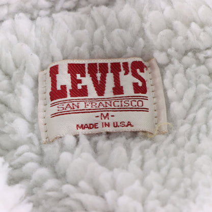 Vintage LEVI'S Sherpa Lined Faded Black Denim Trucker Jacket USA Made (M) Vintage Sole Melbourne