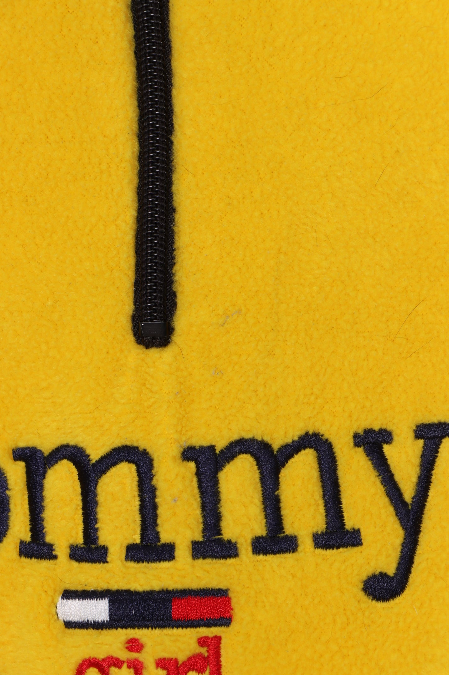 TOMMY HILFIGER 'Tommy Girl' Yellow 1/4 Zip Fleece Sweatshirt Canada Made (L)