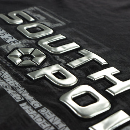 SOUTH POLE Y2K Grunge Silver 3D Print Logo Tee (XL-XXL)