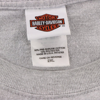 HARLEY DAVIDSON "Legendary Motorcycles" Adams Center New York Grey Long Sleeve Tee USA Made (XXL TALL)
