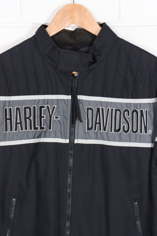 HARLEY DAVIDSON Embroidered USA Made Cord Collar Jacket (L)