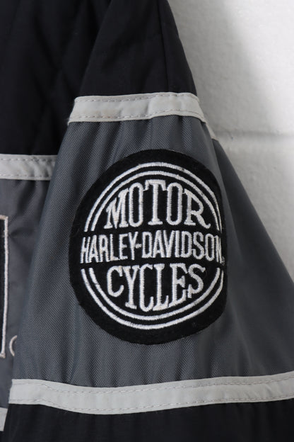 HARLEY DAVIDSON Embroidered USA Made Cord Collar Jacket (L)