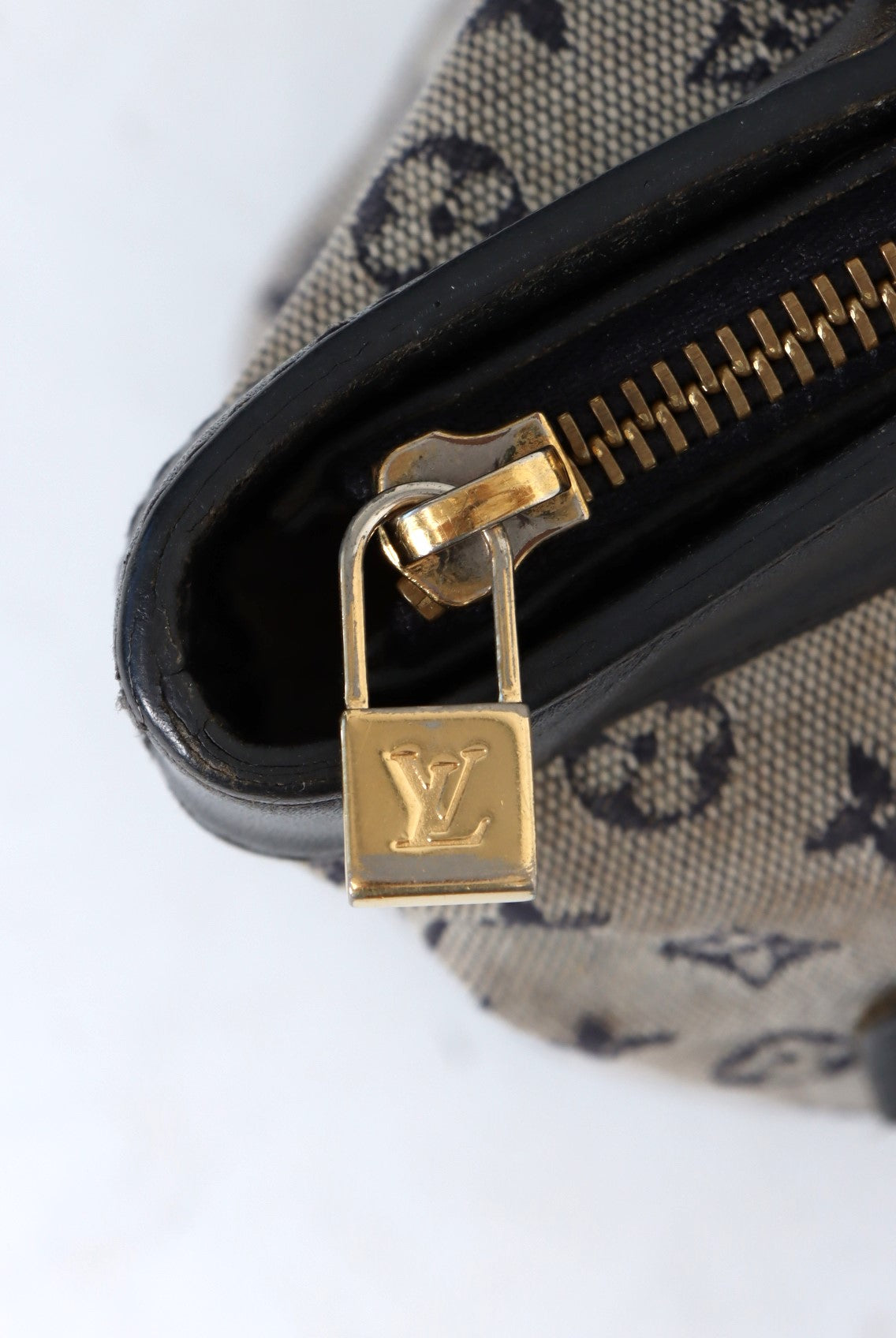 Vintage LOUIS VUITTON 'Lucille' PM Blue Canvas Mini Shoulder Bag France Made