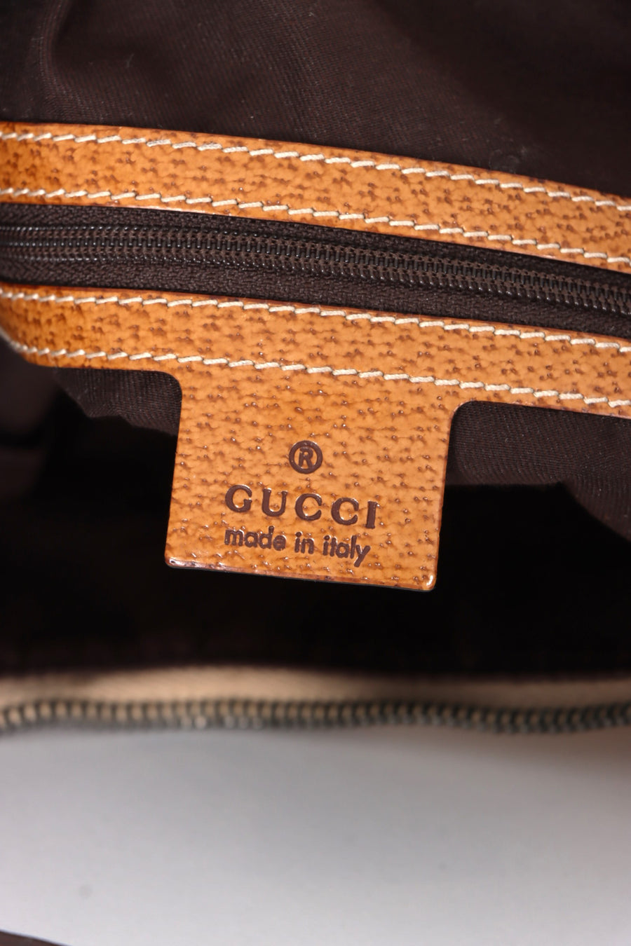 GUCCI Monogram GG Canvas Beige Leather Hobo Shoulder Bag