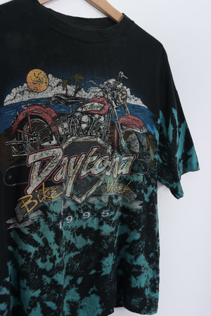 1995 HARLEY Bike Week Daytona Blue Tie Dye Effect (M-L)