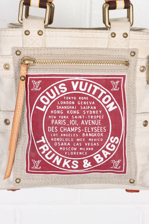 LOUIS VUITTON Globe Shopper PM Red Toile Tote Bag France Made Vintage Sole Melbourne
