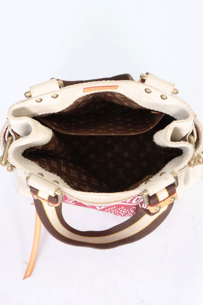 LOUIS VUITTON 'Globe Shopper' PM Red Toile Tote Bag France Made