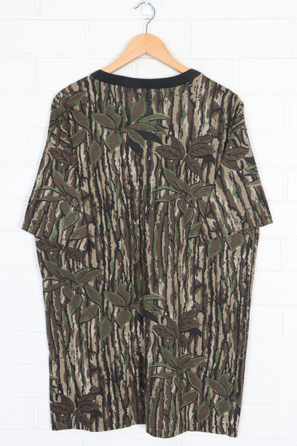 SPARTAN REALTREE Camouflage Single Stitch TALL T-Shirt USA Made (L)