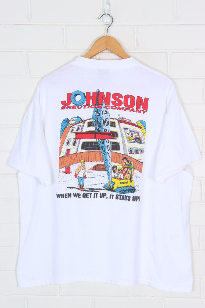Johnson Building Company 'When We Get it Up, It Stays Up' Tee (XXL)