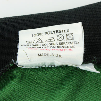 REEBOK Liverpool 1996/1997 UK Made Felt Patch Green Long Sleeve Soccer Jersey (M)