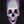 Purple & Grey Abstract Skull Art Gem Detail Graphic Tee (L)