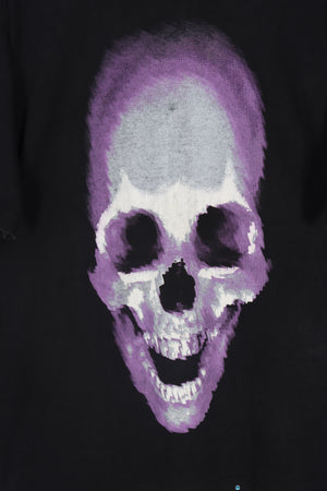 Purple & Grey Abstract Skull Art Gem Detail Graphic Tee (L)
