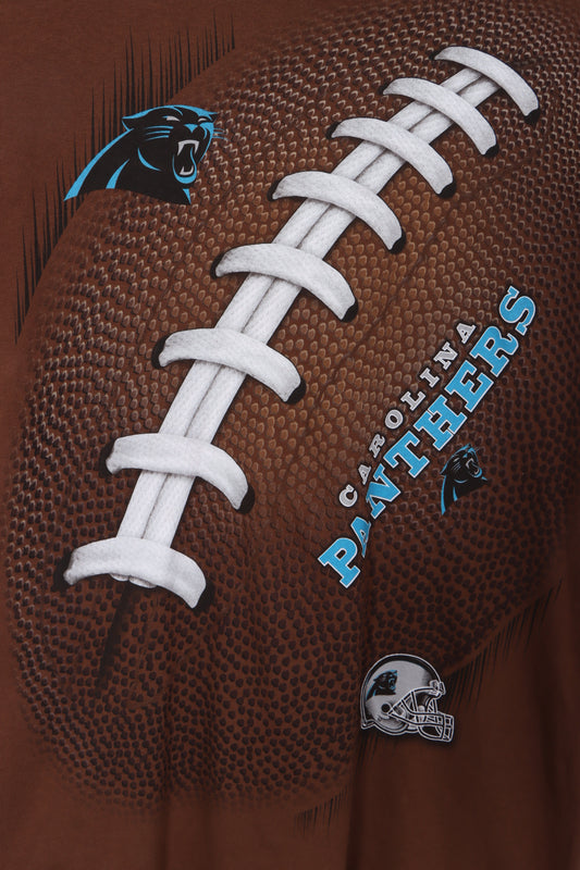 Carolina Panthers NFL 3D Football Design Brown Tee (L)