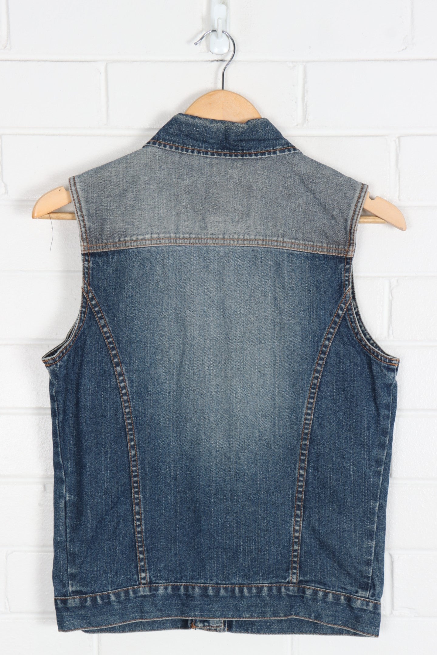 COOGI Medium Wash Button Up Denim Vest (S)