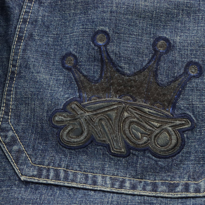 JNCO Dark Denim Full Cotton Vintage Embroidered Jeans (30X30)