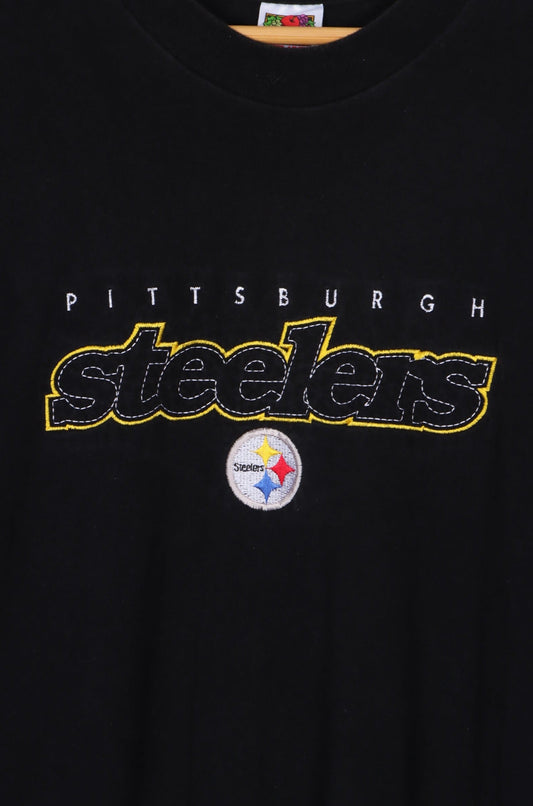 NFL Pittsburgh Steelers Embroidered Logo Single Stitch T-Shirt (XL)