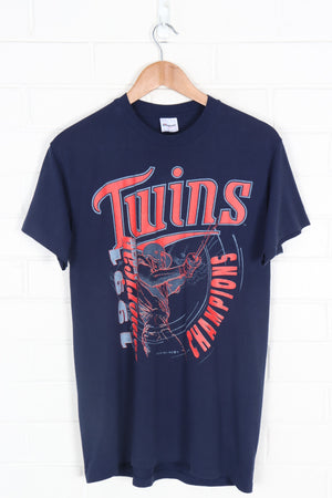 1991 Vintage Twins American Champions MLB Baseball Tee USA Made (M)