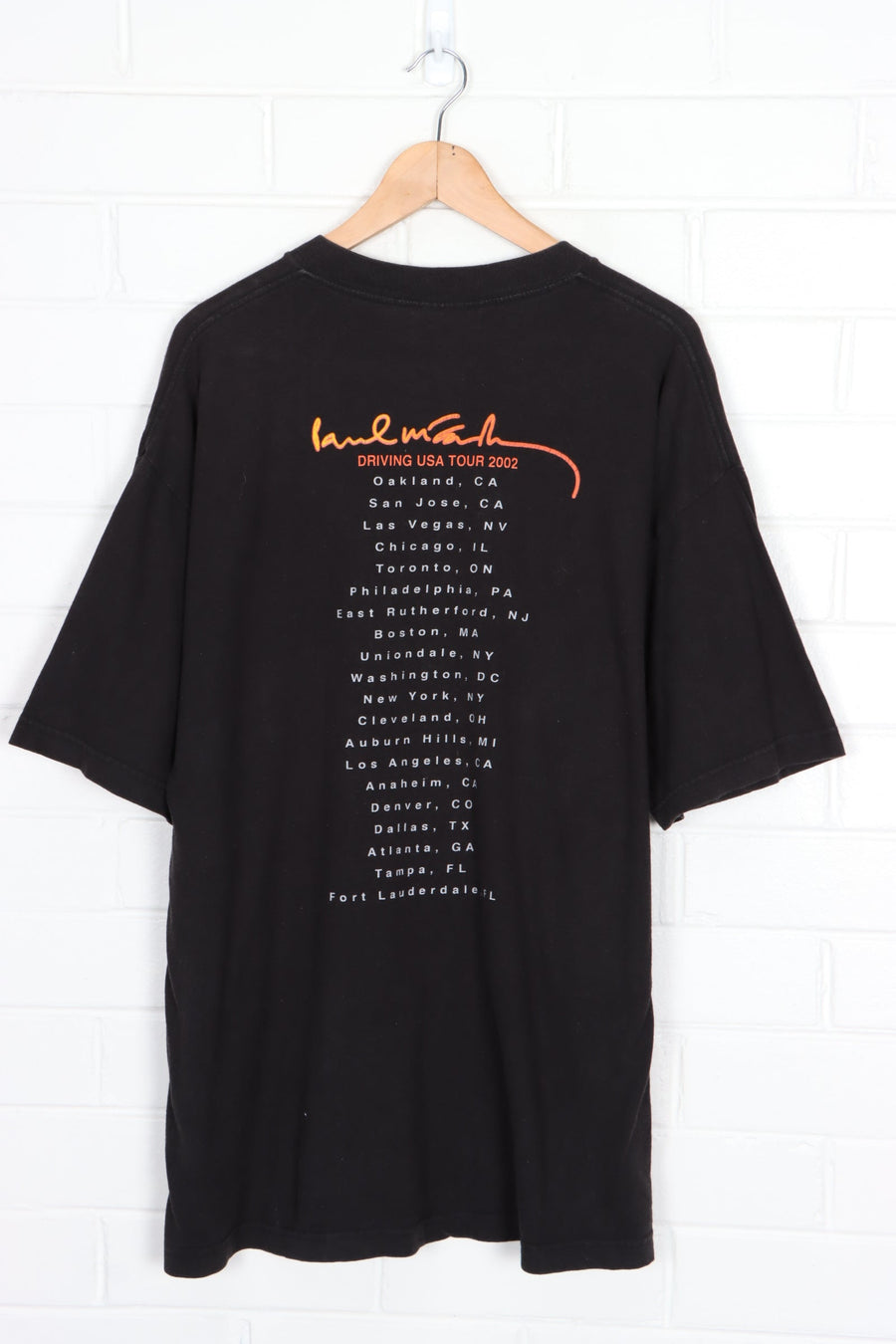 Paul McCartney 'Driving USA' Tour 2002 Front Back T-Shirt (XL)