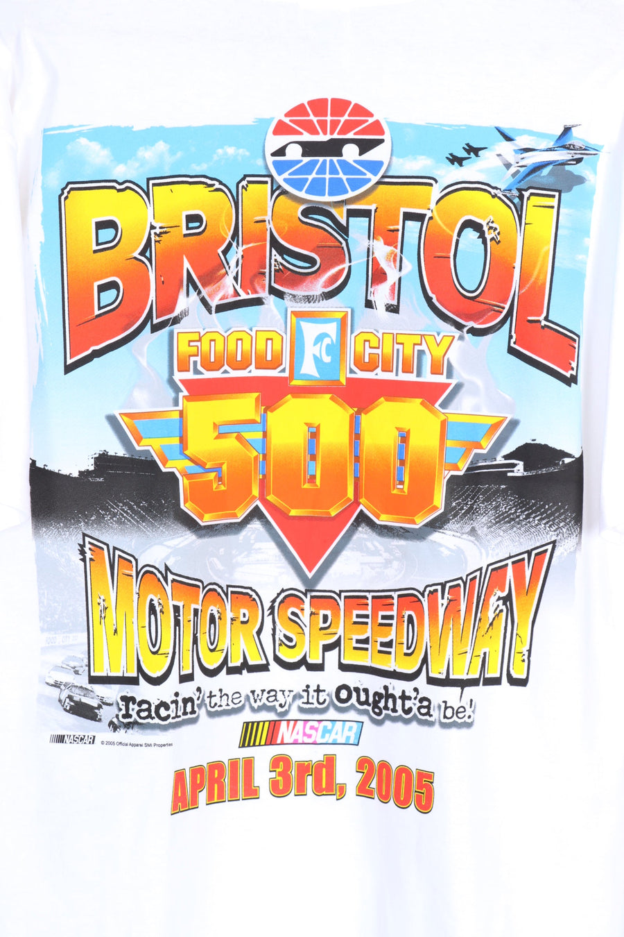 NASCAR Bristol Motor Speedway 500 Racing Colourful Car Tee (L)
